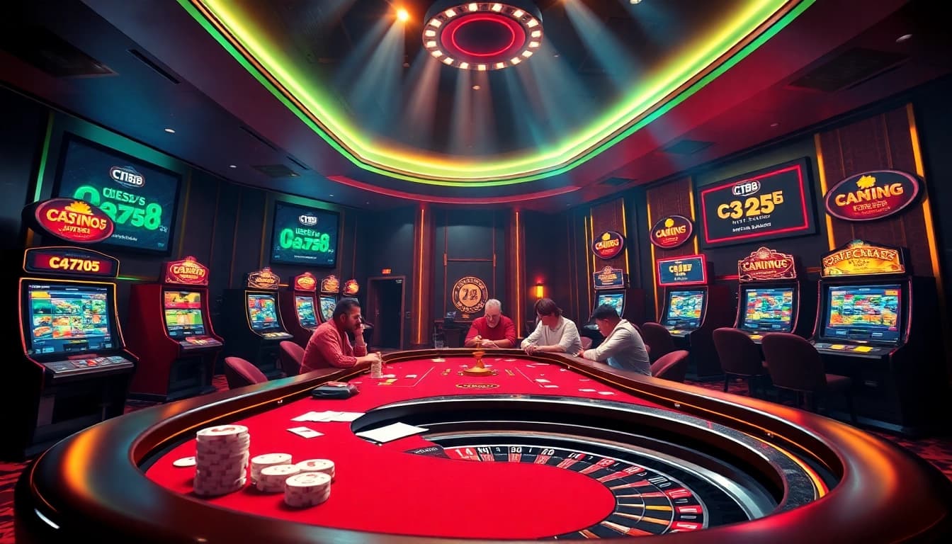 Players enjoying an exciting poker game at C168's online casino, showcasing gambling intensity and rewards.