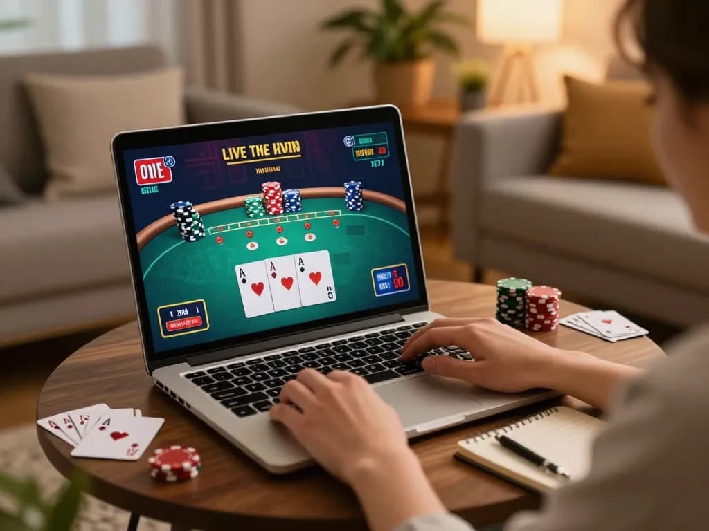 Join the thrill with fly88 while enjoying live poker from a cozy home setup