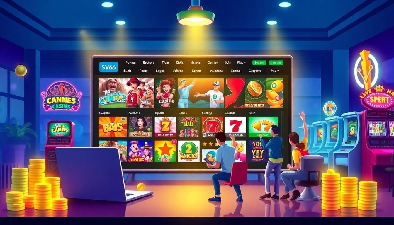 Exciting scene showcasing the SV 66 online gaming platform with vibrant games and enthusiastic users.
