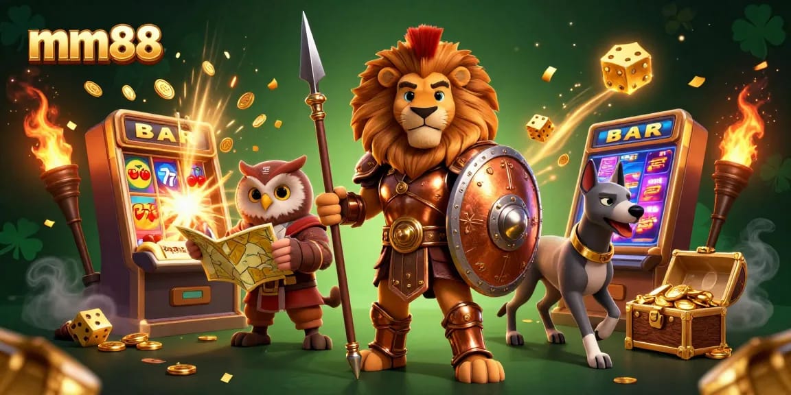 Experience thrilling jackpot wins at mm88 with vibrant 3D characters and dynamic casino elements.