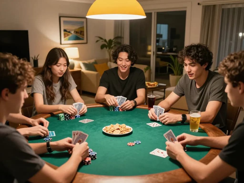 Đêm chơi poker tại CLB B52 với bạn bè thưởng thức gameplay căng thẳng và chiến lược.
