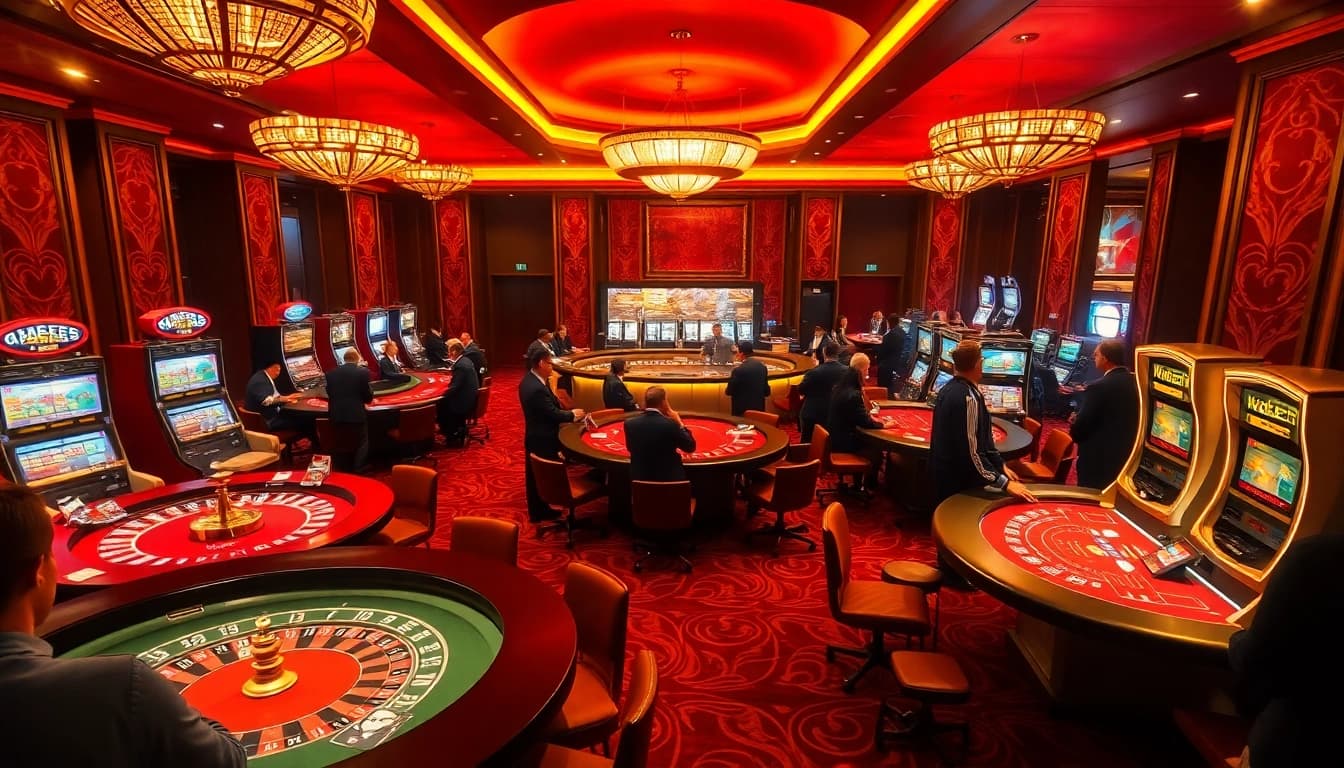 Engaged players enjoying the thrill of various games at 789f casino.