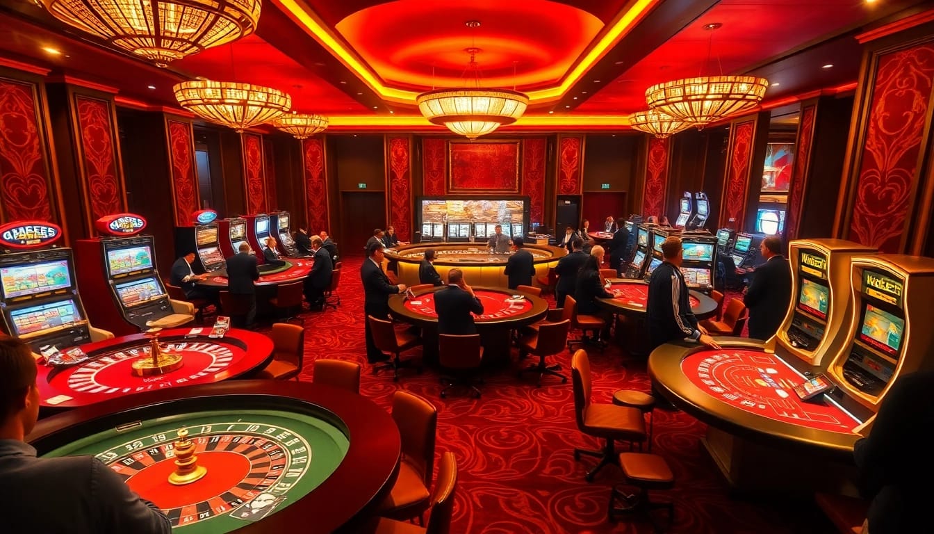 Engaged players enjoying the thrill of various games at 789f casino.