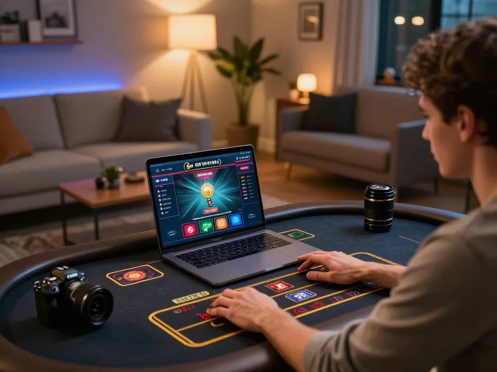 Engaging live dealer game at home with cwin gaming interface showcasing user strategy and fun