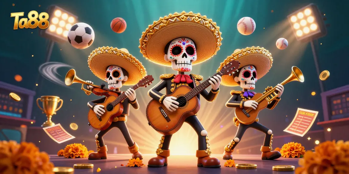 Experience the excitement of Ta88 with engaging mariachi characters and sports elements.