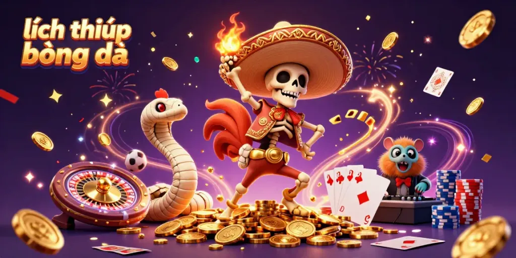 Experience thrilling soccer betting action with lịch thi đấu bóng đá as colorful characters celebrate wins.