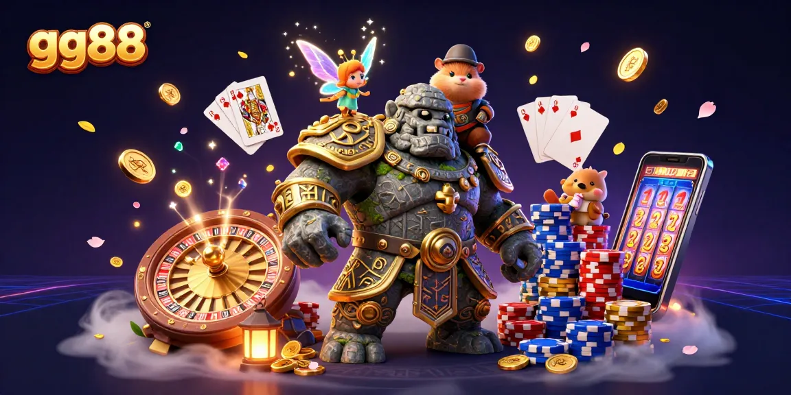 Experience winning at GG88 with animated casino characters and vibrant gaming elements.