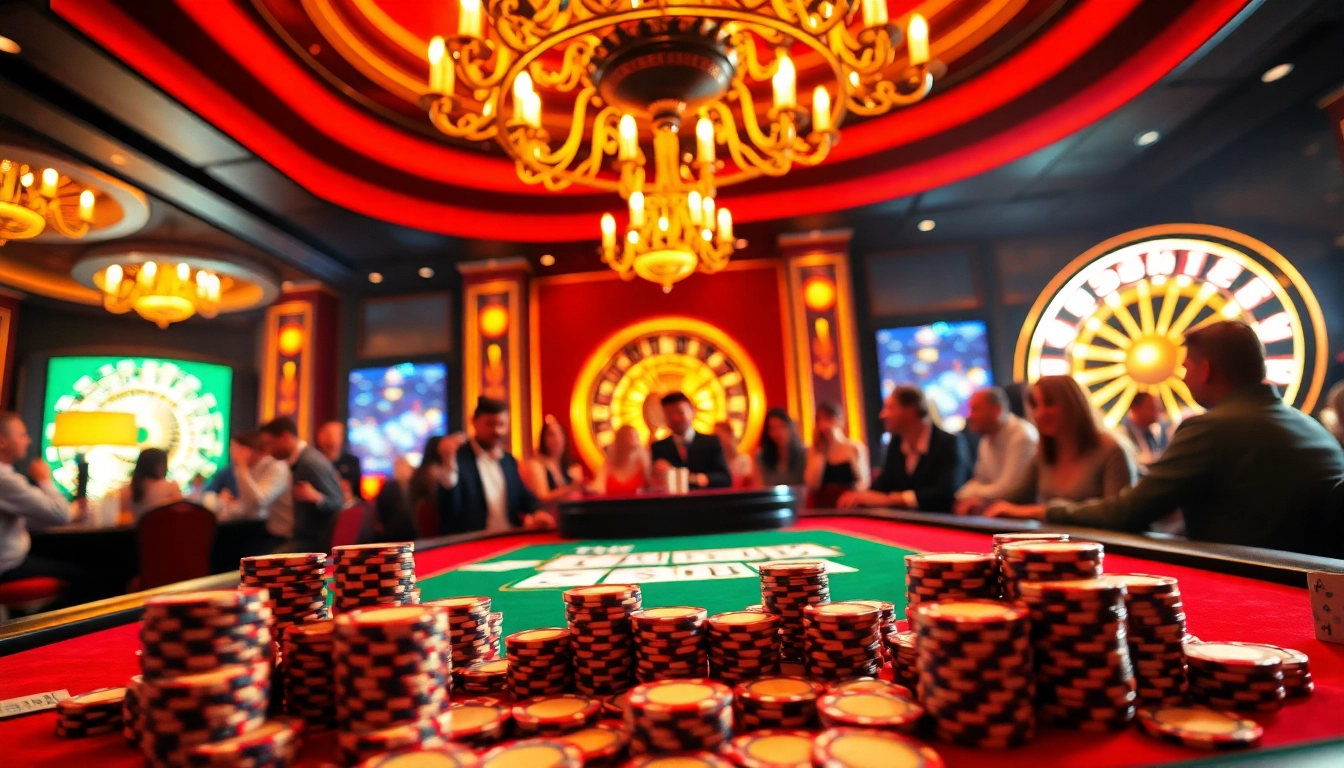 SC88 casino experience with poker table, chips, and roulette wheel showcasing excitement.