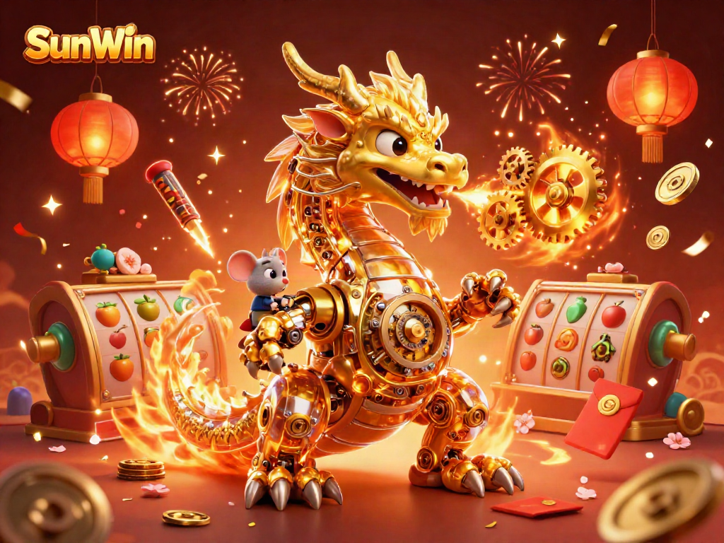 Experience thrilling gameplay with SunWin in this vibrant, dynamic digital casino scene.
