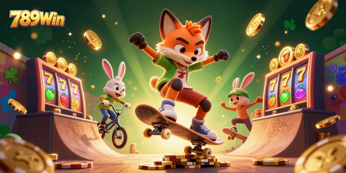 Experience winning with 789Win in this vibrant 3D casino-themed illustration.