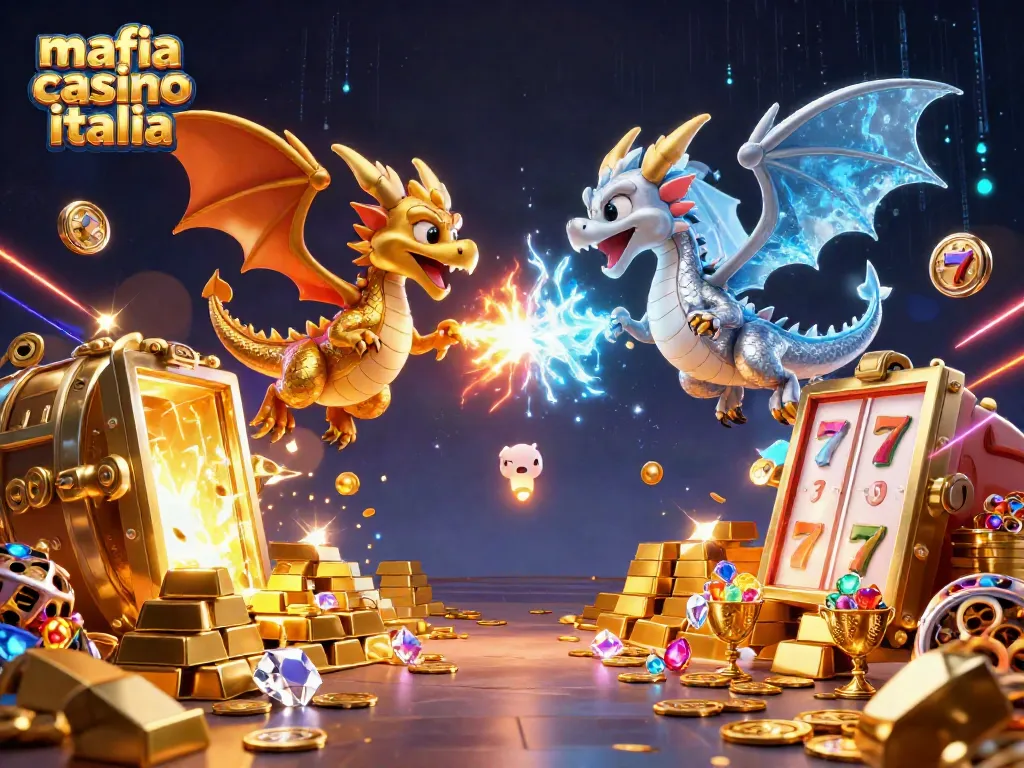 Experience the excitement of mafia casino italia with dynamic dragons, gold treasures, and gaming elements.