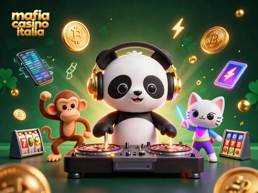 Engage with the thrilling world of mafia casino italia featuring a DJ panda and vibrant gaming elements.