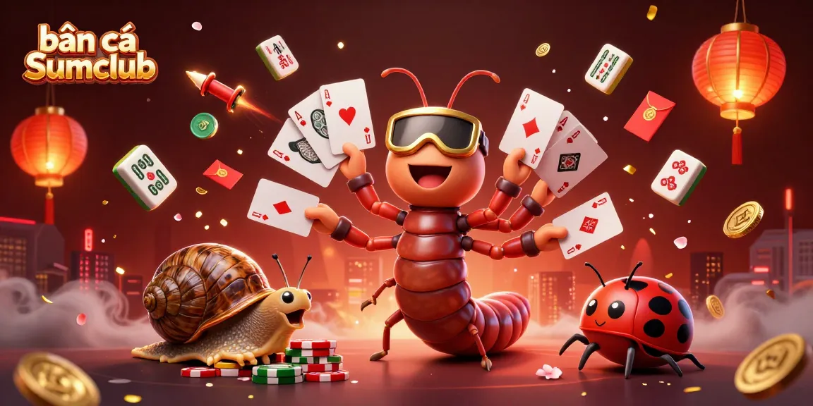 Bắn cá Sumclub showcases vibrant sea creatures amidst a dynamic gambling scene, inviting players to engage in excitement.