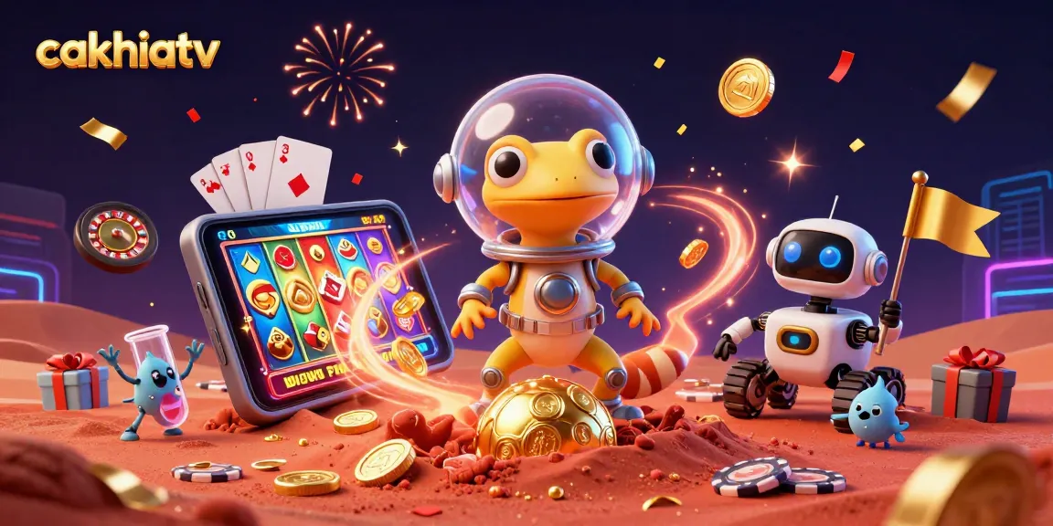 Engage with cakhiatv's thrilling casino experience as the Martian gecko uncovers a golden casino.